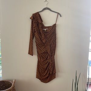 VERONICA BEARD Leona Dress Bronze White Dots